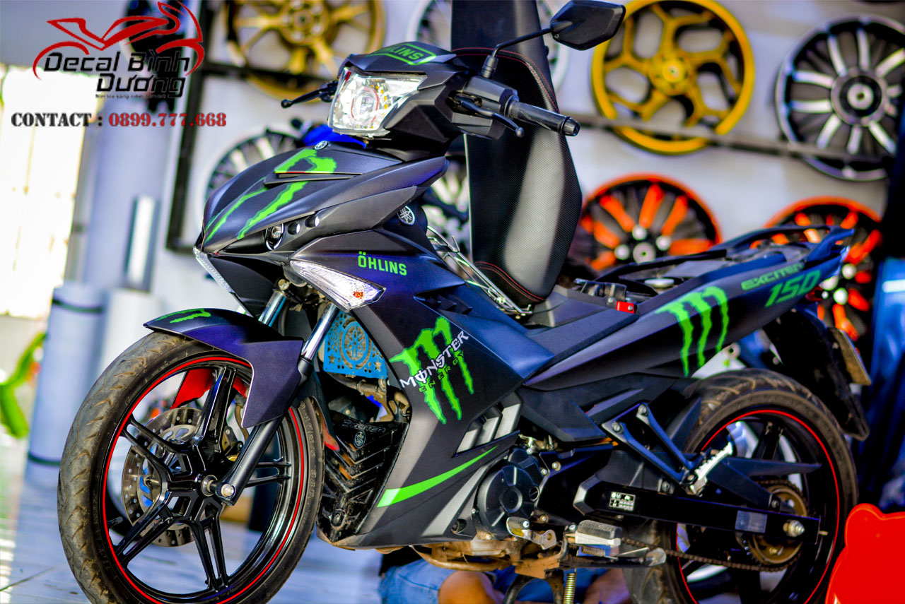 Tem Exciter 150 Monster Phiên Bản Đen Bóng